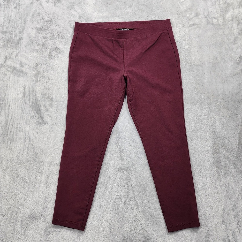 A.n.a A New Approach Leggings Womens PL Red‎ Mid Rise Ankle Stretch Pull On